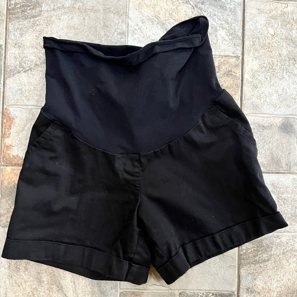 Motherhood Maternity High-Waisted Black Shorts